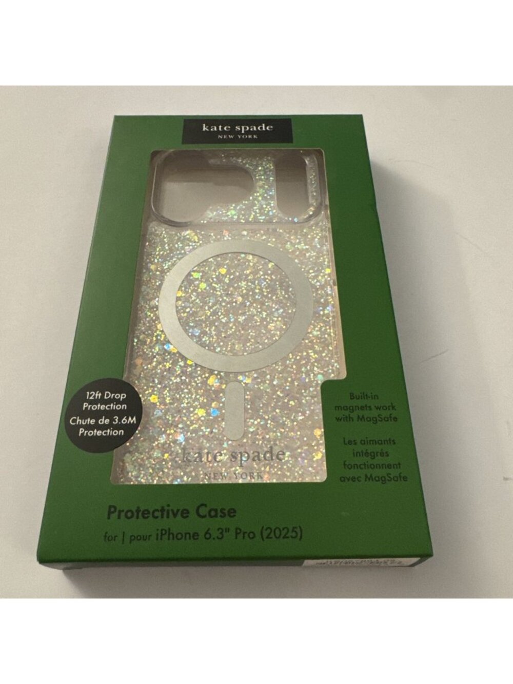 Kate Spade iPhone 17 Pro 6.3 "Magsafe Phone Case Chunky Glitter J24